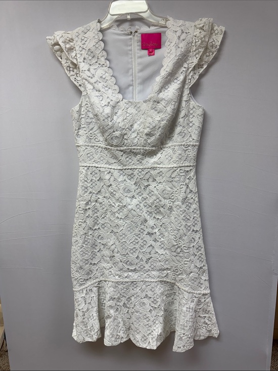 Lilly Pulitzer Dresses & Skirts - Lilly Pulitzer Lace Flutter Sleeve Dress - White Size 8